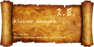 Kleiner Benedek névjegykártya