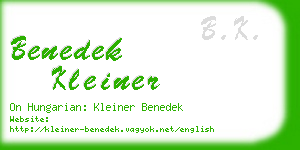 benedek kleiner business card